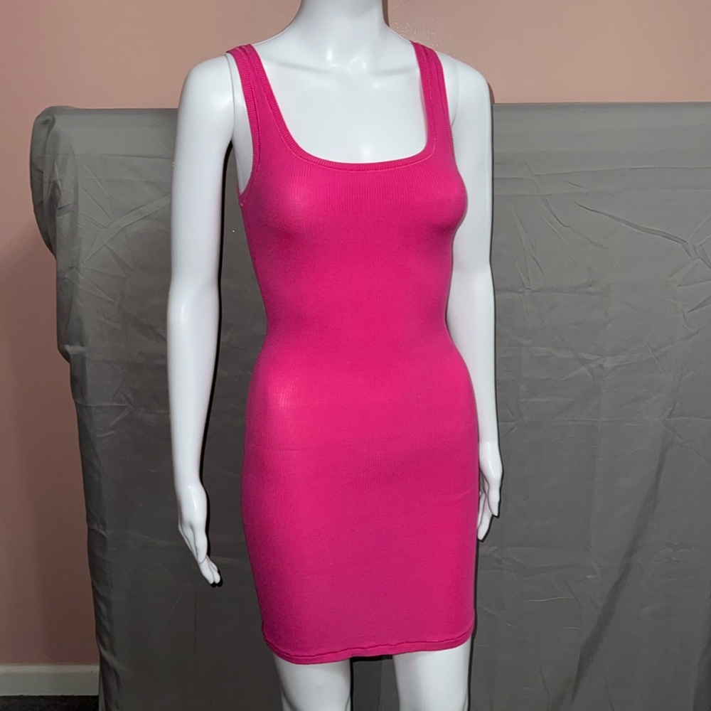 Skims Tank Mini Dress - size Small - shade Hot Pink